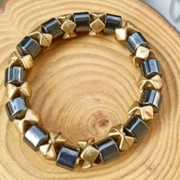 Vintage Handmade Golden Gray Bracelet.